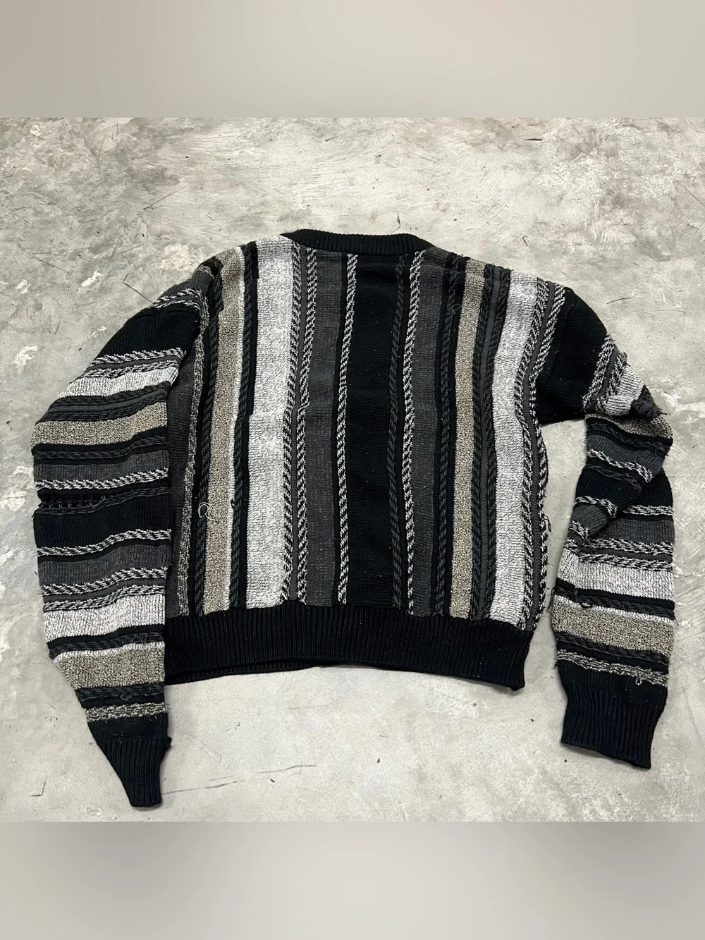 Vintage Cardigan Mens Large Knit Acrylic 80s 90s Retro Sweater John Blair Coogi